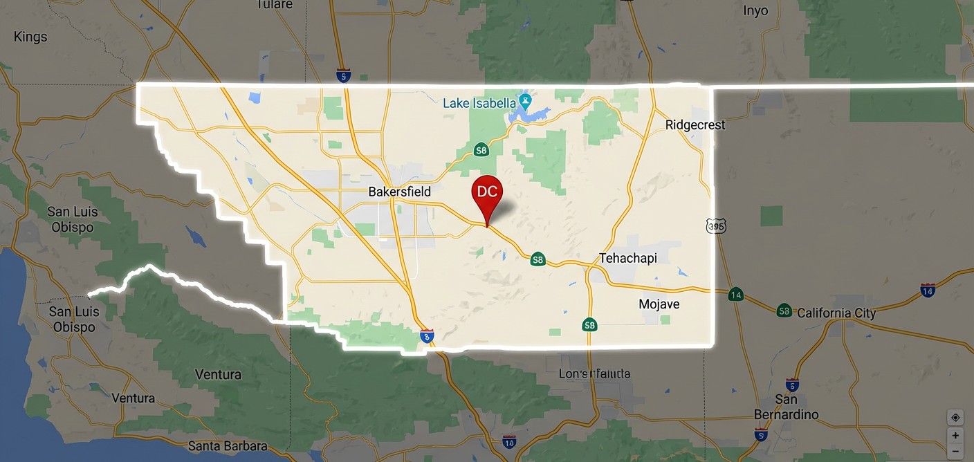 Map of Kern County service area