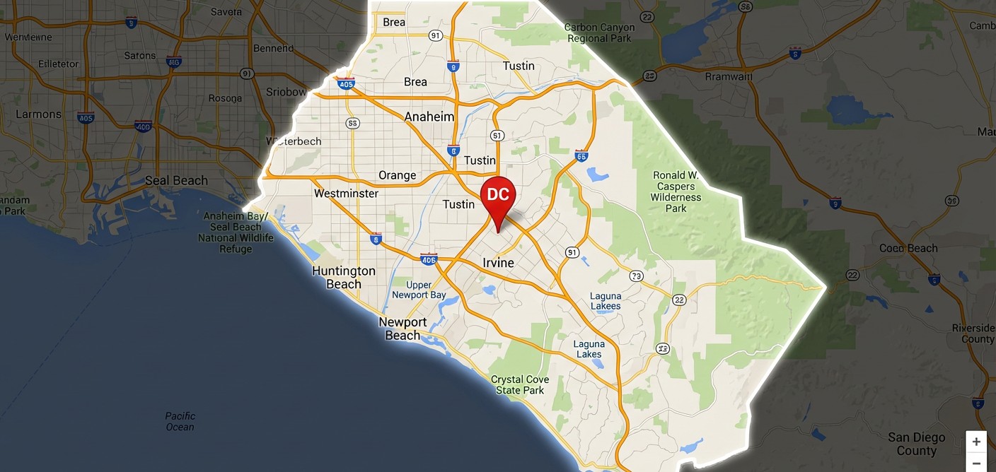 Map of Orange County service area
