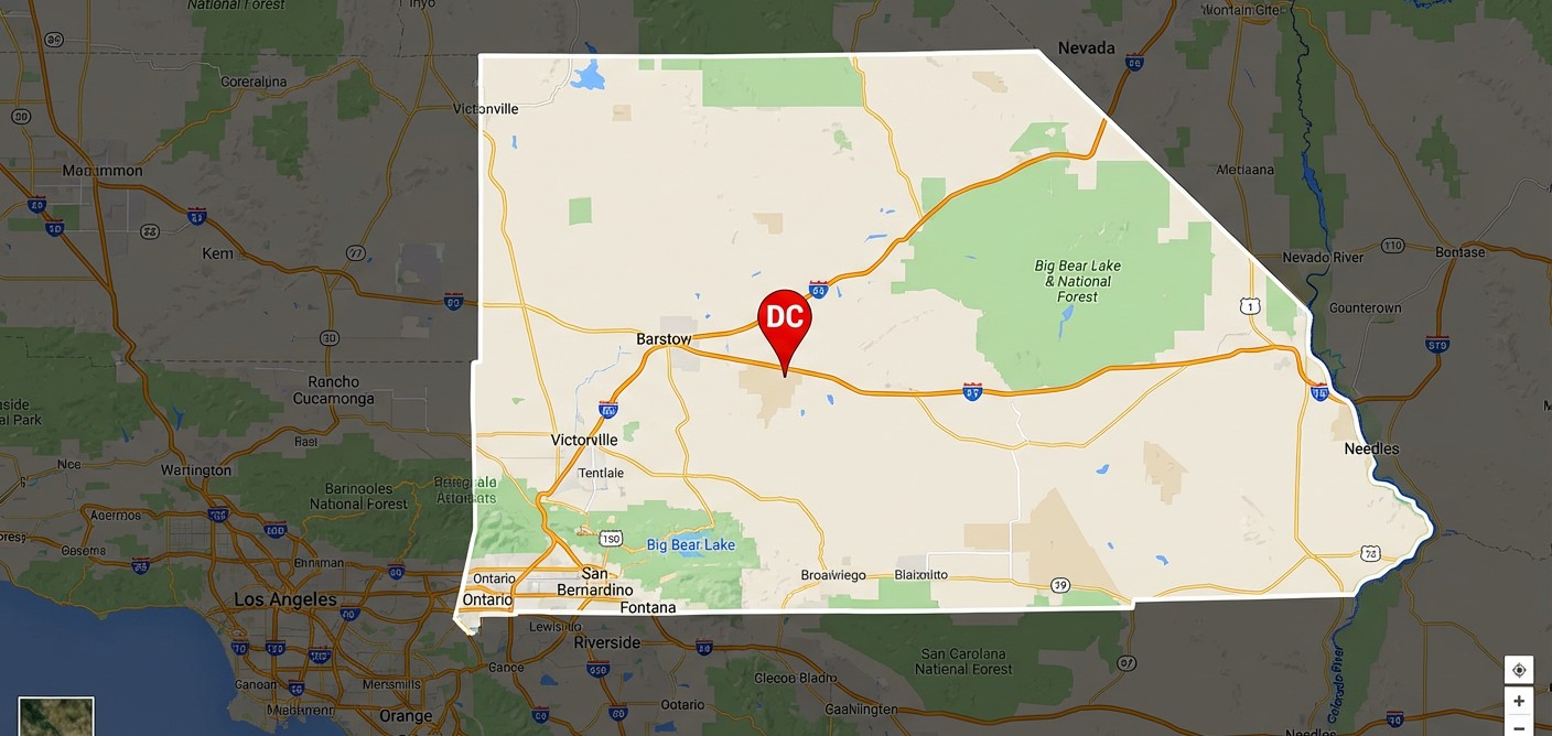 Map of San Bernardino County service area